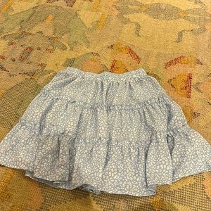 blue leopard print skirt